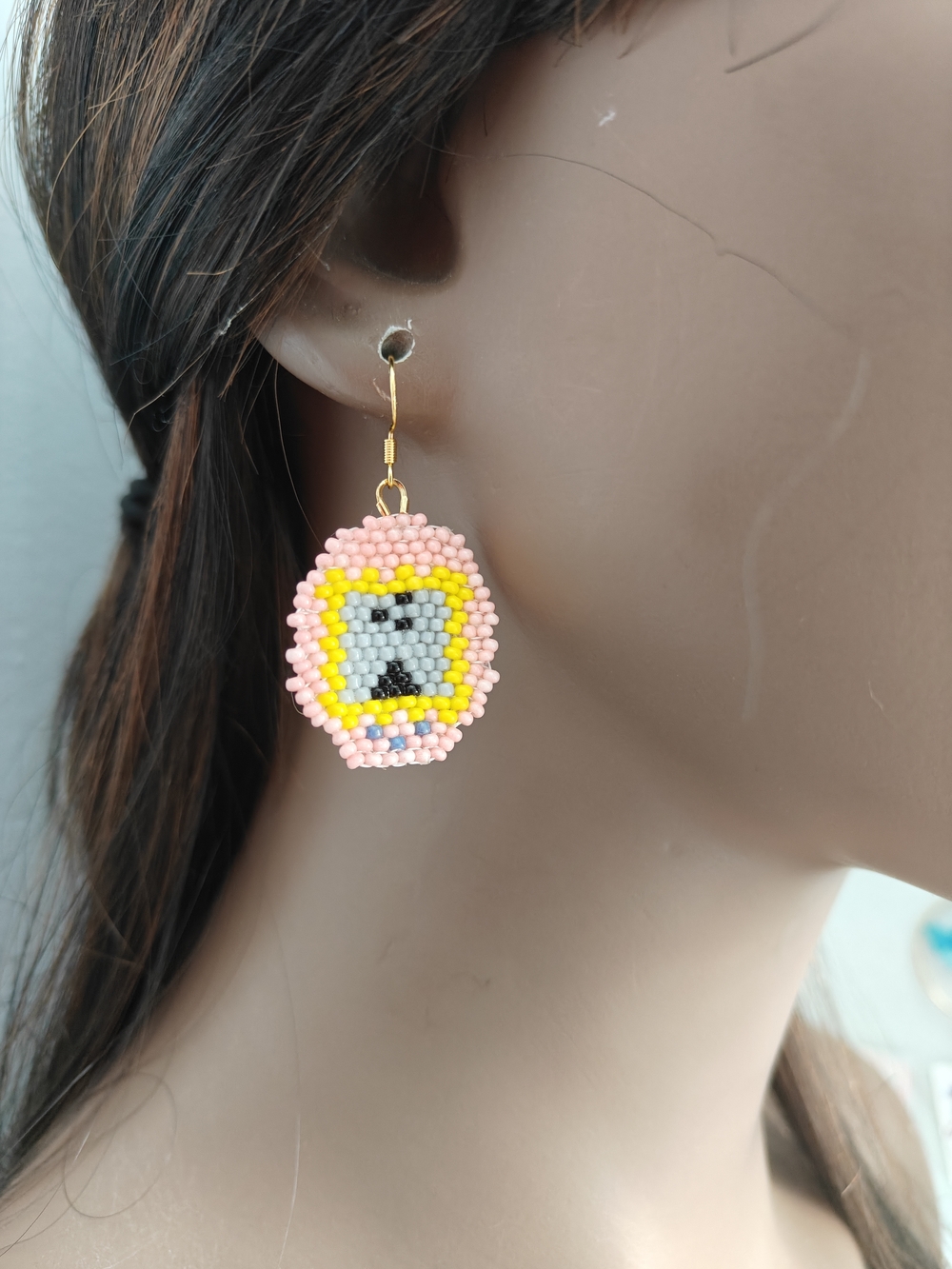 Tamagotchi Handmade Seed Bead Earrings